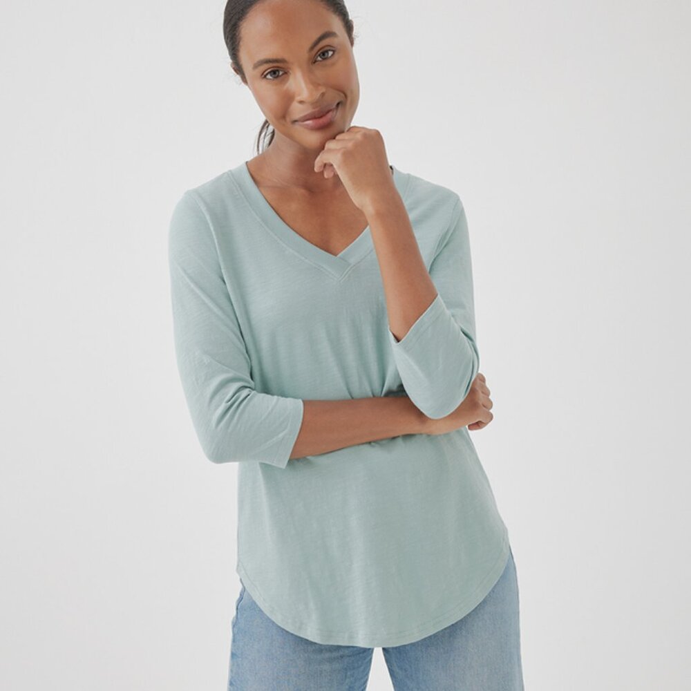 NWT, Pact Relaxes Slub A-Line tunic, Sky Blue, M